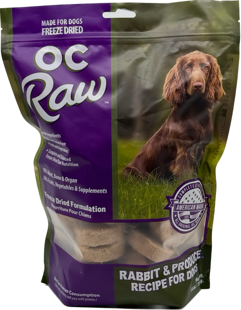 OC Raw Freeze Dried Sliders Dog Food - Rabbit Sliders - 14oz Bag