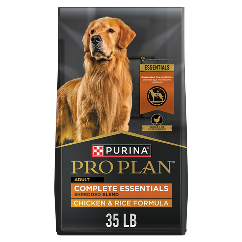 Purina Pro Plan Adult Complete Essentials Dry Dog Food - Shredded Chicken & Rice - 35lb Bag