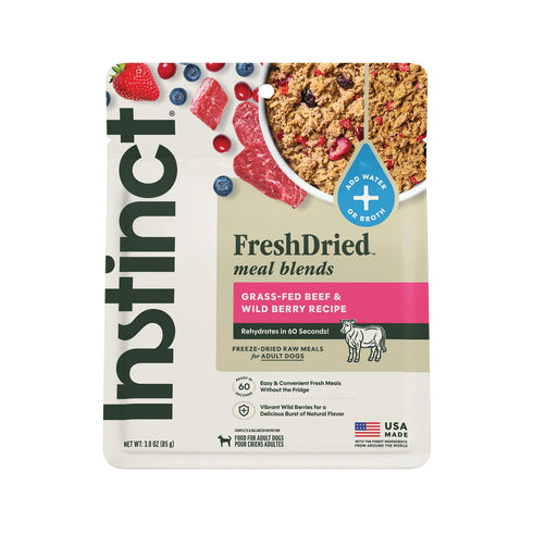 Instinct FreshDried Meal Blends Dehydrated Dog Food - Beef & Wild Berries Berries - 3oz Pouch