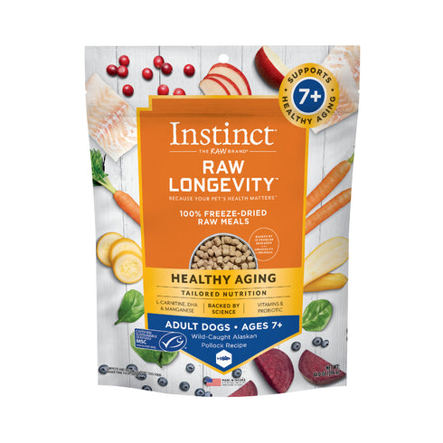 Instinct Longevity Adult 7+ Freeze Dried Dog Food - Pollock - 14oz Bag