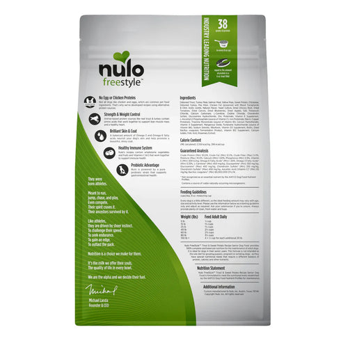 Nulo FreeStyle High-Protein Senior Dry Dog Food - Trout & Sweet Potato - 4.5lb Bag