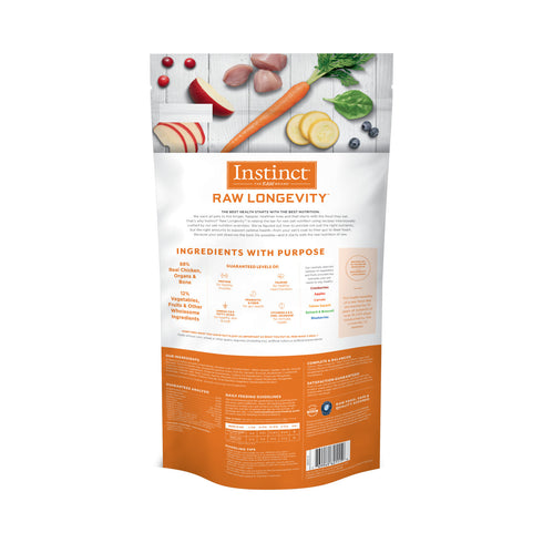 Instinct Raw Longevity Frozen Dog Food Patties - Grass-Fed Chicken - 6lb Bag