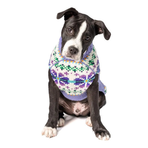 Chilly Dog Knitted Dog Sweater - X-Small - Lavender Flowers