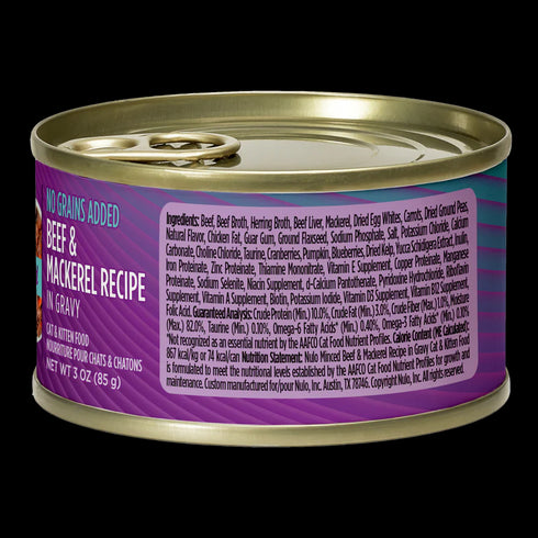 Nulo FreeStyle Minced Wet Cat Food - Beef & Mackerel - 3oz Can