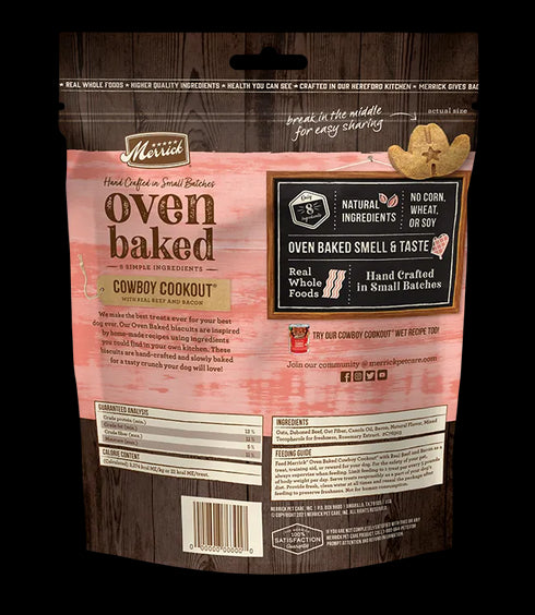 Merrick Oven Baked Dog Treats - Cowboy Cookout - 11oz Pouch