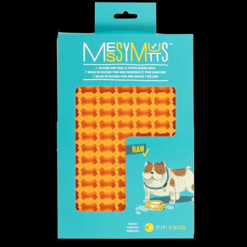 Messy Mutts Silicone Bake & Freeze Dog Treat Maker - 2 Pack - Orange & Blue