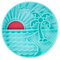 Messy Mutts Interactive Lick Bowl - 8" - Teal Beach Scene