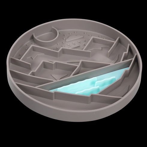 Messy Mutts Interactive Lick Bowl - 8" - Grey Mountain Scene