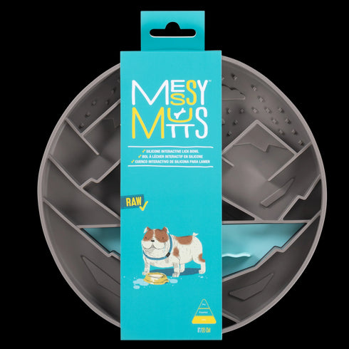 Messy Mutts Interactive Lick Bowl - 8" - Grey Mountain Scene