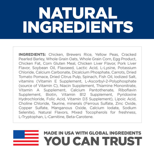 Hill's Science Adult 7+ Senior Vitality - Chicken & Rice - 12.5lb Bag