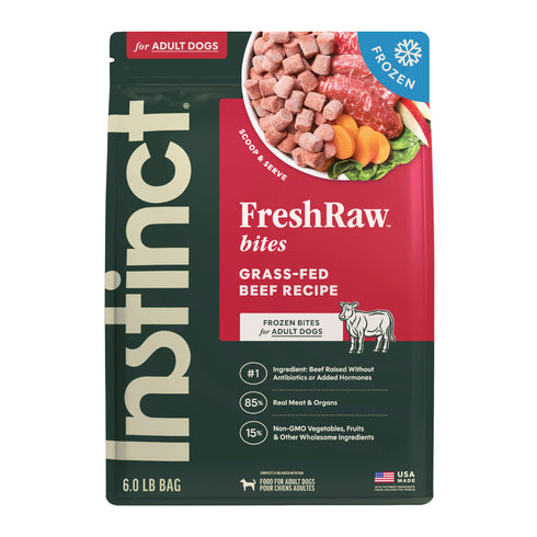 Instinct FreshRaw Bites Frozen Raw Dog Food - Real Beef - 6lb Bag
