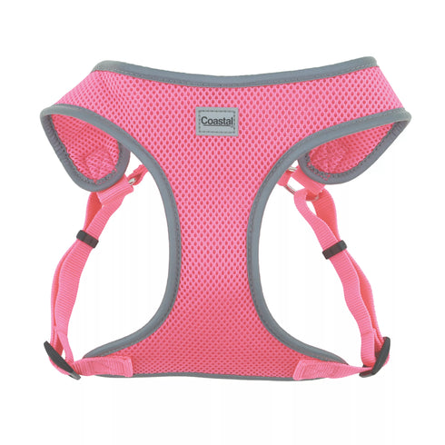 Costal Comfort Soft Reflective Wrapping Adjustable Dog Harness - Xtra-Small 5/8" x 16-19" - 7-10lbs - Neon Pink