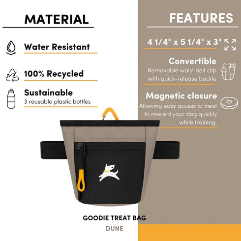 Olly Dog Goodie Treat Bag Dog Treat Pouch - Dune