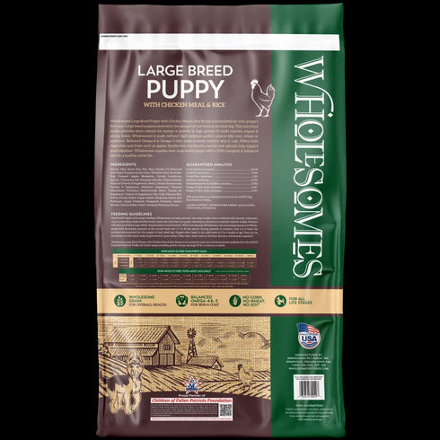 Wholesomes Whole Grain Large Breed Puppy Dry Dog Food - Chicken & Rice - 35lb Bag
