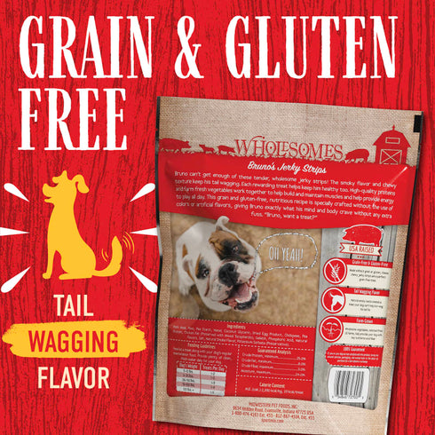 Wholesomes Grain Free Bruno's Pork Jerky Sticks Treats - 25oz Pouch