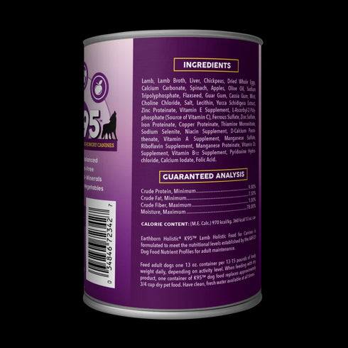 Earthborn Holistic K95 Wet Dog Food - Lamb - 13oz Can
