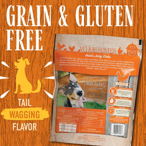 Wholesomes Grain Free Heidi's Chicken Jerky Sticks Treats - 25oz Pouch