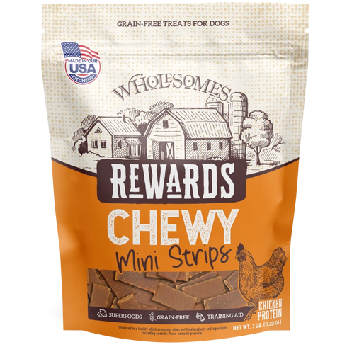 Wholesomes Rewards Mini Strips Dog Treats - Chicken - 7oz Pouch