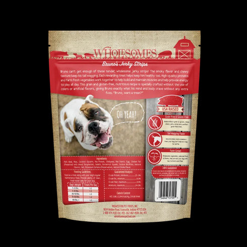 Wholesomes Grain Free Bruno's Pork Jerky Sticks Treats - 25oz Pouch