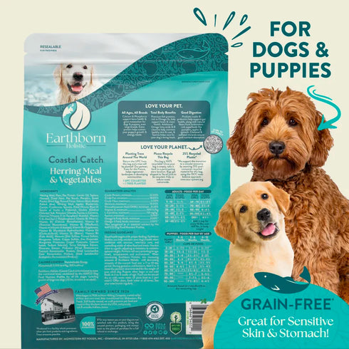 Earthborn Holistic Grain Free Dry Dog Food - Coastal Catch - 25lb Bag