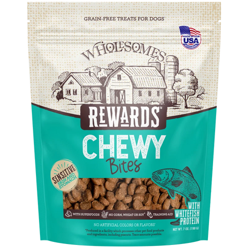Wholesomes Rewards Bites Dog Treats - Whitefish - 7oz Pouch