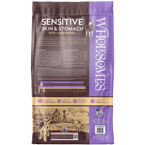 Wholesomes Sensitive Skin & Stomach Dry Dog Food - Lamb - 3lb Bag