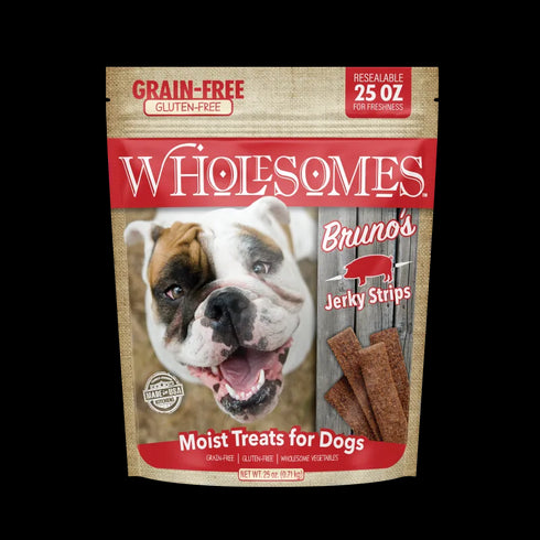 Wholesomes Grain Free Bruno's Pork Jerky Sticks Treats - 25oz Pouch