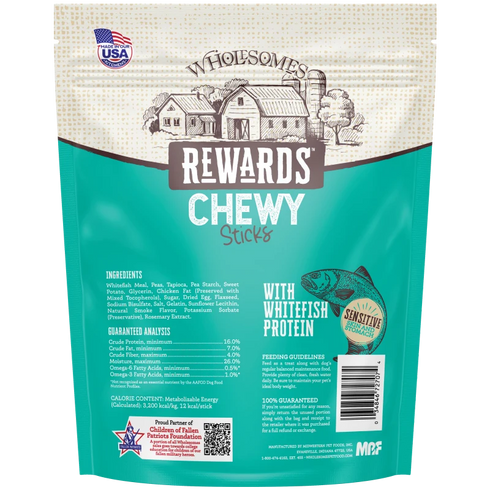 Wholesomes Rewards Sticks Dog Treats - Whitefish - 25oz Pouch