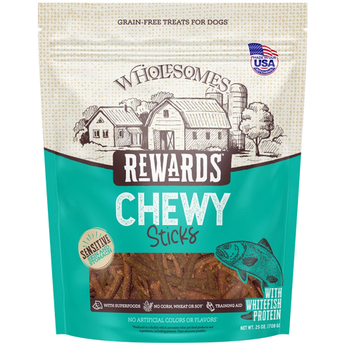 Wholesomes Rewards Sticks Dog Treats - Whitefish - 25oz Pouch