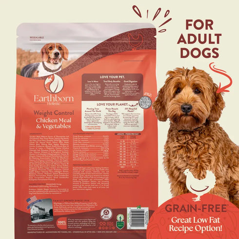 Earthborn Holistic Weight Control Dry Dog Food - Chicken & Vegetable - 25lb Bag