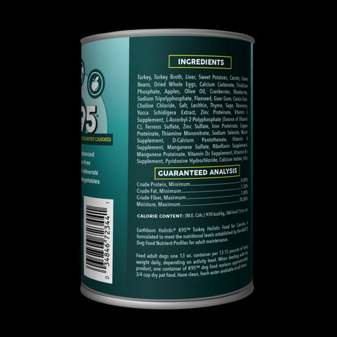 Earthborn Holistic K95 Wet Dog Food - Turkey - 13oz Can