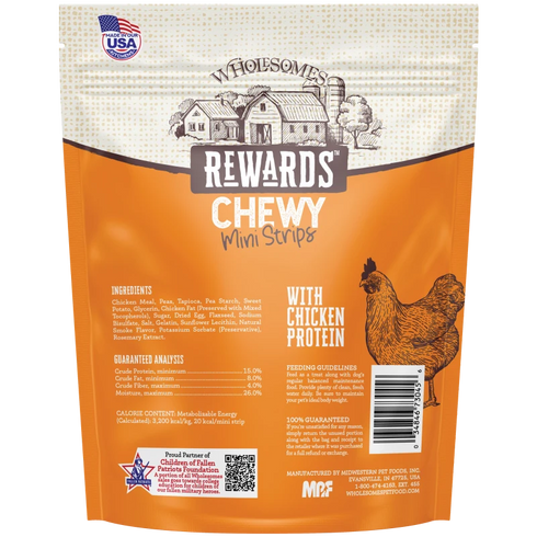 Wholesomes Rewards Mini Strips Dog Treats - Chicken - 7oz Pouch