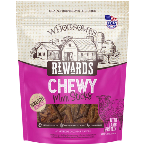 Wholesomes Rewards Mini Sticks Dog Treats - Lamb - 7oz Pouch