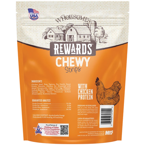 Wholesomes Rewards Strips Dog Treats - Chicken - 25oz Pouch