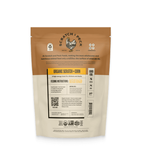 Scratch & Peck Organic Scratch + Corn For Chickens & Ducks - 40lb Bag