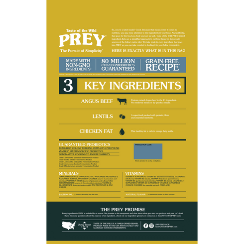 Taste of the Wild Prey Limited Ingredient Dry Cat Food - Angus Beef - 15lb Bag