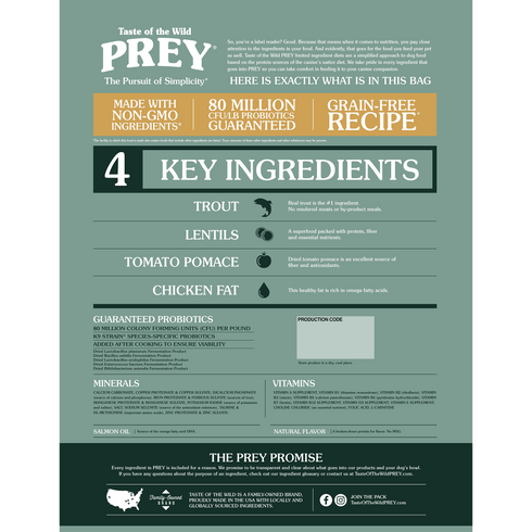 Taste of the Wild Prey Limited Ingredient Dry Dog Food - Trout - 8lb Bag