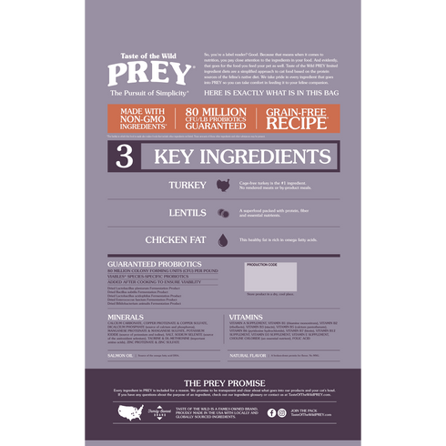 Taste of the Wild Prey Limited Ingredient Dry Cat Food - Turkey - 15lb Bag