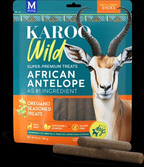 Karoo Wild Sticks Dog Treats - African Antelope & Oregano - 16oz Pouch