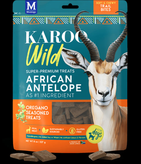 Karoo Wild Training Bits Dog Treats - African Antelope & Oregano - 4oz Pouch