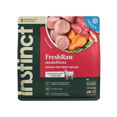 Instinct FreshRaw Medallions Frozen Raw Dog Food- Real Beef - 3lb