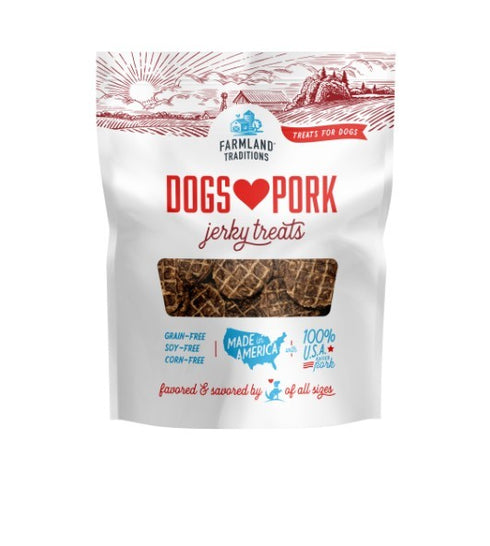 Farmland Traditions Dogs Love Pork Jerky Dog Treats, 5 oz