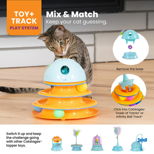 Catstages Electronic Dart N' Dash Toy Cat Toy and Cat Ball Track Topper