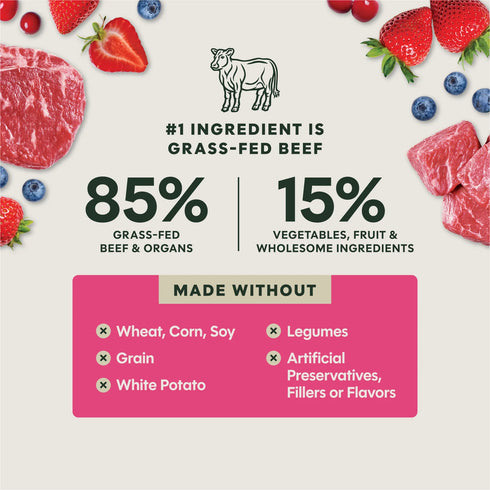 Instinct FreshDried Freeze Dried Dog Food - Beef & Berry Blend - 23oz Bag