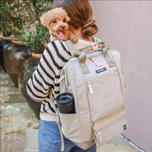 Cleverpup Porter Dog Gear Backpack - Sand