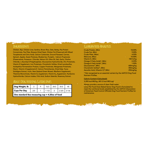 Lotus Pet Senior Small Bites Dry Dog Food - Chicken - 5lb Bag
