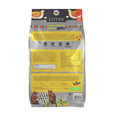 Lotus Pet Senior Small Bites Dry Dog Food - Chicken - 5lb Bag