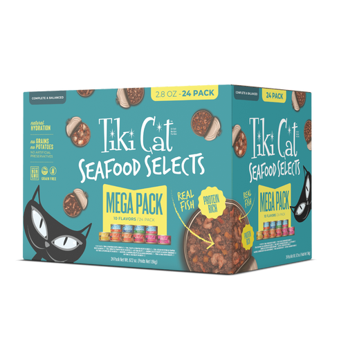 Tiki Cat Mega Pack Wet Cat Food - Seafood Selects - 24 2.8oz Cans
