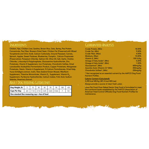 Lotus Pet Senior Dry Dog Food - Chicken - 5lb Bag