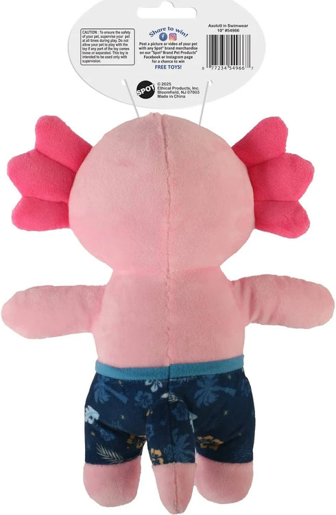 Spot Plush Axolotl Dog Toy - Swimwear - 10"